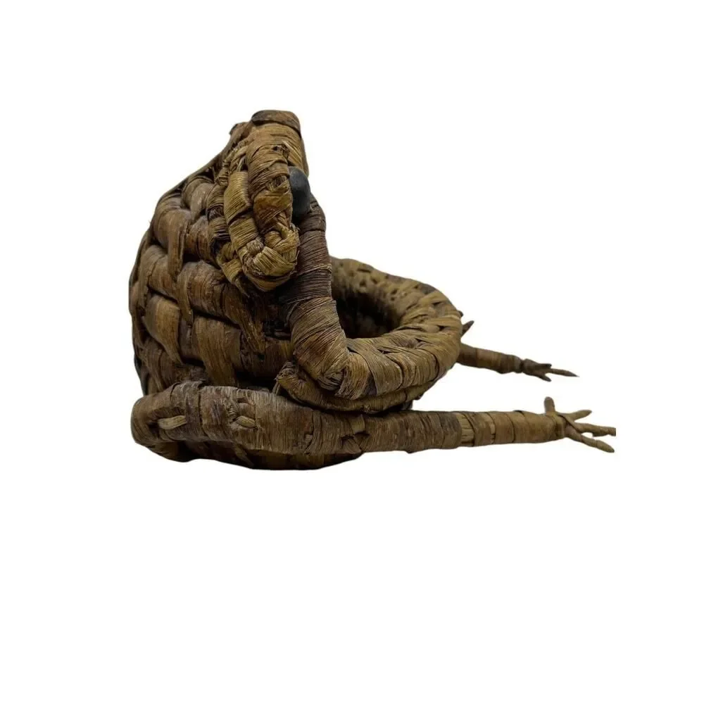 Vintage Wicker Storage Basket in the Shape of a Frog Big Mouth Wide Open‎ LARGE